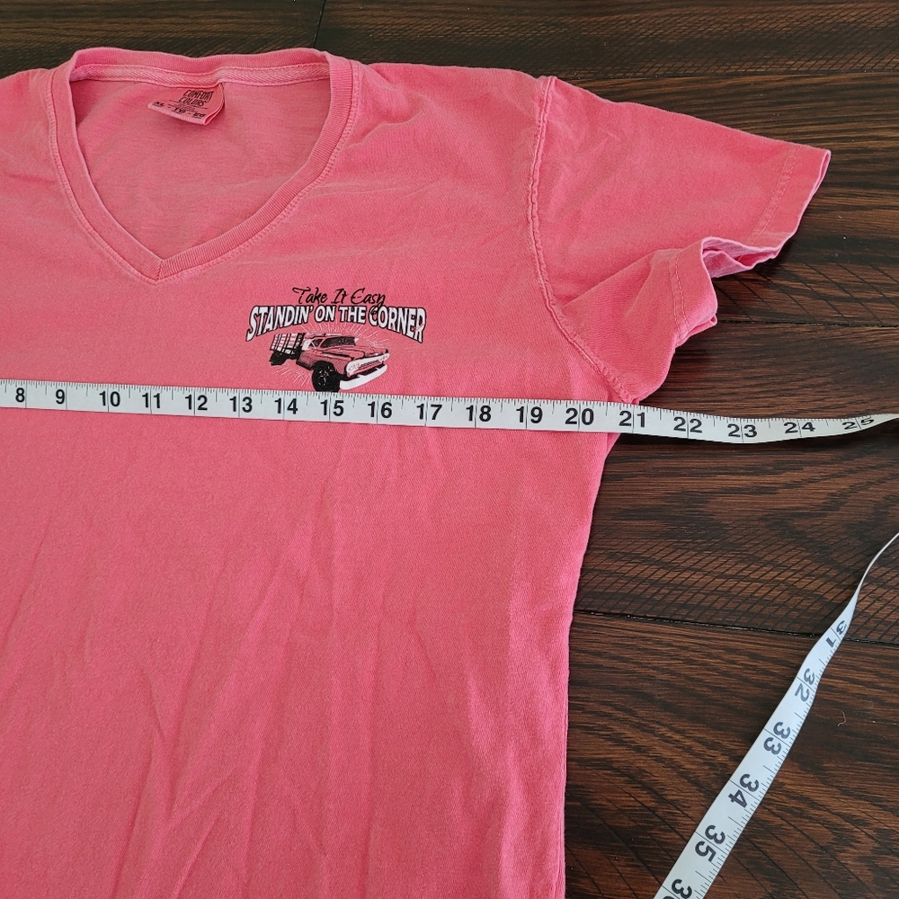 Pink Cotton Graphic T-shirt Size XL Take It Easy Eagles Route 66 Music - Picture 7 of 8